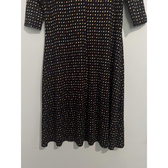 Salaam Dress Women’s Small Black Multi Polka Dot Scoop Neck 3/4 Sleeves - Picture 7 of 12